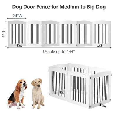 Show full view: LovMor Freestanding Indoor Dog Gate, White, 6 Panels: 144 x 32-in slide 2 of 9