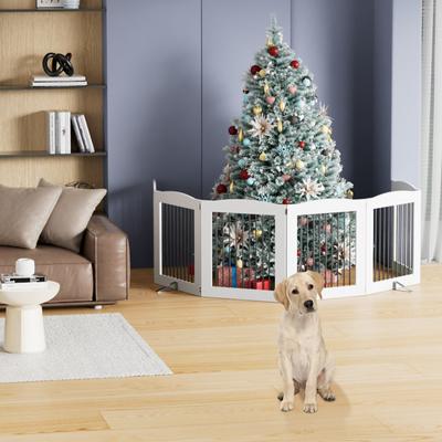 Show full view: LovMor Freestanding Indoor Dog Gate, White, 6 Panels: 144 x 32-in slide 4 of 9