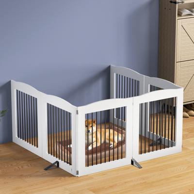Show full view: LovMor Freestanding Indoor Dog Gate, White, 6 Panels: 144 x 32-in slide 3 of 9