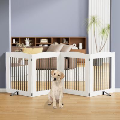 Show full view: LovMor Freestanding Indoor Dog Gate, White, 4 Panels: 96 x 32-in slide 3 of 9