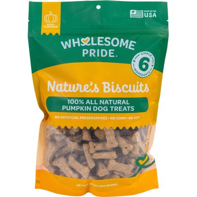 Wholesome Pride Pet Treats Wholesome Pride Pet Treats Nature's Biscuits Natural Pumpkin Crunchy Dog Treats, 16-oz bag