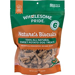 Wholesome Pride Pet Treats Nature's Biscuits Sweet Potato Mini Dog Crunchy Treats, 16-oz bag