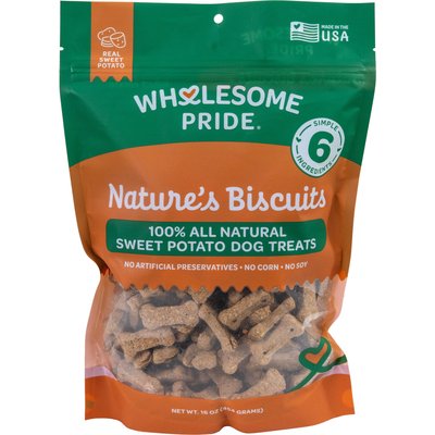 Wholesome Pride Pet Treats Wholesome Pride Pet Treats Nature's Biscuits Natural Sweet Potato Crunchy Dog Treats, 16-oz bag