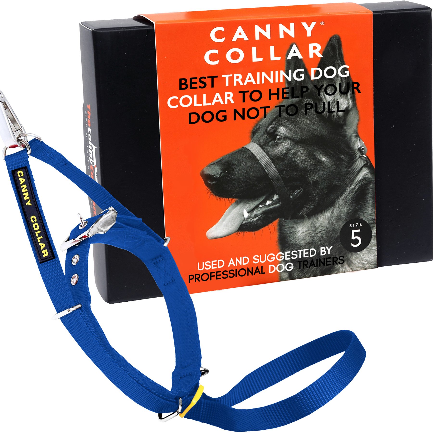 Canny No Pull Padded Dog Training Head Collar, Blue, 5, Neck Size 17-19-in