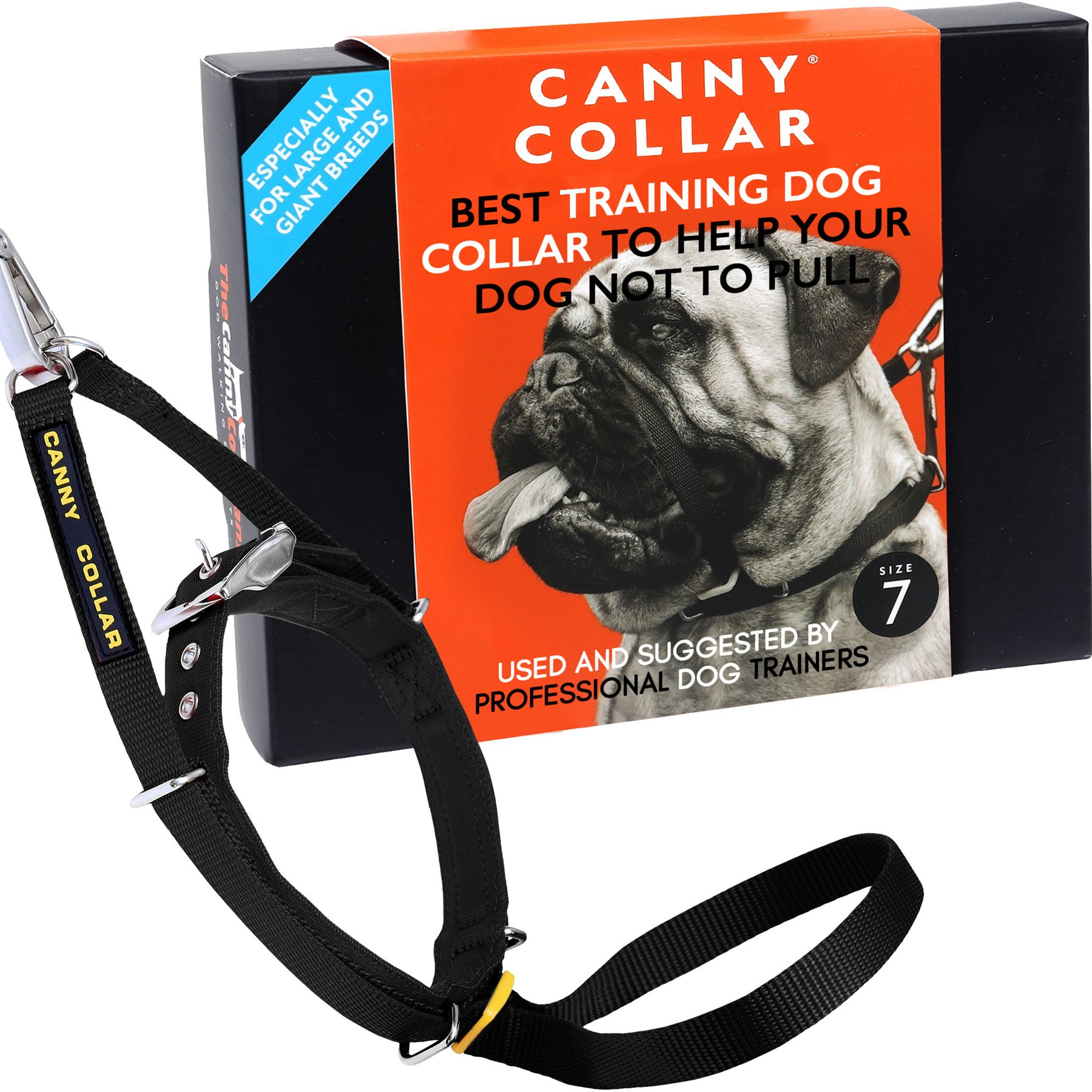 Canny No Pull Padded Dog Training Head Collar, Black, 7, Neck Size 21-23-in