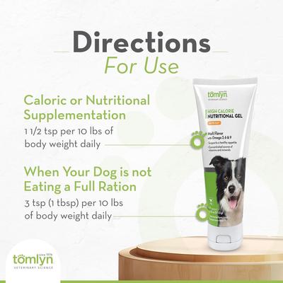 Show full view: Tomlyn Nutri-Cal Malt Flavored Gel High Calorie Supplement for Dogs, 4.25-oz tube slide 6 of 11