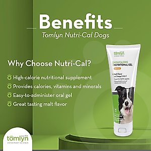 Tomlyn Nutri-Cal Malt Flavored Gel High Calorie Supplement for Dogs, 4.25-oz tube