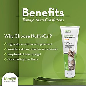 Tomlyn Nutri-Cal Fish Flavor Gel High Calorie Supplement for Kittens, 4.25-oz tube