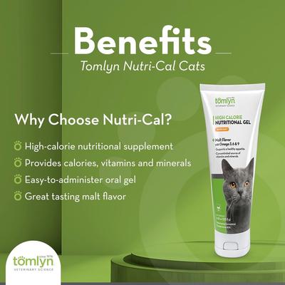 Show full view: Tomlyn Nutri-Cal Gel High Calorie Supplement for Cats, 4.25-oz tube slide 3 of 11