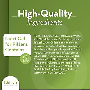 Tomlyn Nutri-Cal Fish Flavor Gel High Calorie Supplement for Kittens, 4.25-oz tube