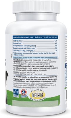 Show full view: Nordic Naturals Omega-3 Pet Softgels Supplement for Dogs, 90 count slide 5 of 8