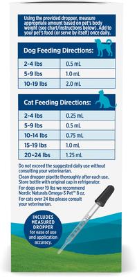 Show full view: Nordic Naturals Omega-3 Pet Liquid Supplement for Cats & Small Dogs, 2-fl oz bottle slide 5 of 9
