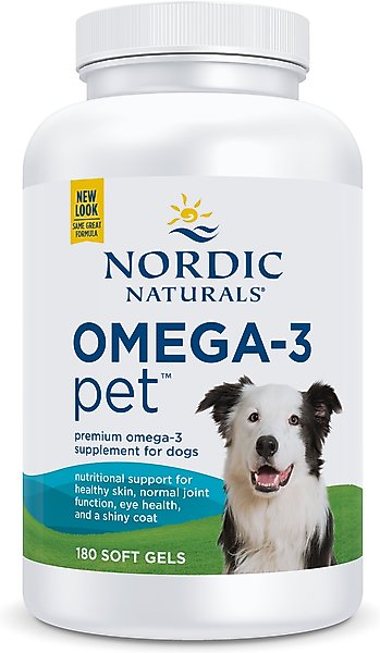 Show full view: Nordic Naturals Omega-3 Pet Softgels Supplement for Dogs, 180 count slide 1 of 4