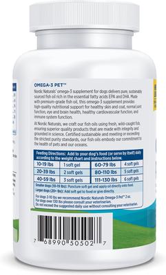 Show full view: Nordic Naturals Omega-3 Pet Softgels Supplement for Dogs, 90 count slide 4 of 8