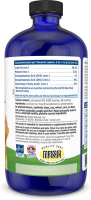 Show full view: Nordic Naturals Pet Cod Liver Oil Liquid Skin & Coat Supplement for Large & Giant Dogs, 16-fl oz slide 4 of 5