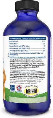 Show full view: Nordic Naturals Pet Cod Liver Oil Liquid Skin & Coat Supplement for Medium & Large Dogs, 8-fl oz slide 4 of 6