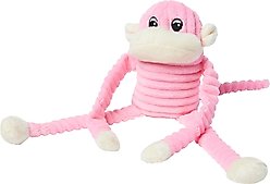 ZippyPaws Spencer Crinkle Monkey Dog Toy, Pink