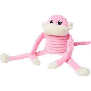ZippyPaws Spencer Crinkle Monkey Dog Toy, Pink