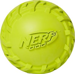 Nerf Dog Squeaker Tire Ball Dog Toy, Green
