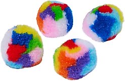Ethical Pet Kitty Yarn Puffs Small Balls Cat Toy with Catnip, Color Varies, 1.5-in, 4 count