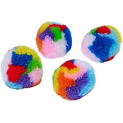 Ethical Pet Kitty Yarn Puffs Small Balls Cat Toy with Catnip, Color Varies, 1.5-in, 4 count