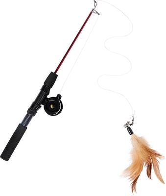 ETHICAL PET Fishing Rod & Reel Kitty Teaser Cat Toy, Color Varies