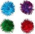 Turbo Glitter Pom Pom Ball Cat Toy, 4 count