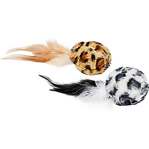 RUFFIN' IT Print Plush Balls Cat Toy, 2 count