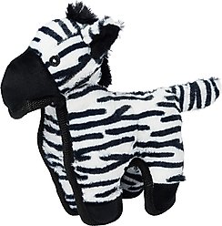 Spunky Pup Tough Plush Dog Toy, White & Black, Zebra