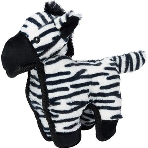 Spunky Pup Tough Plush Dog Toy, White & Black, Zebra
