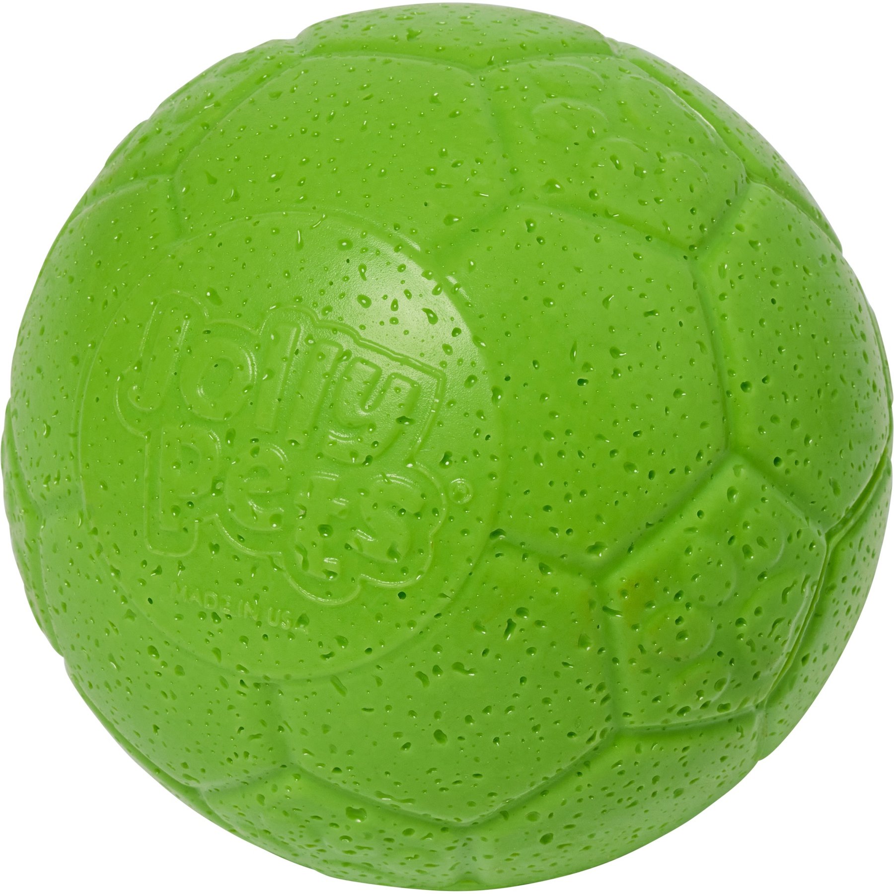 Jolly Pets Stuffing-Free Soccer Ball Dog Toy, Green Apple, 4-in