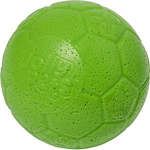 Jolly Pets Stuffing-Free Soccer Ball Dog Toy, Green Apple, 4-in