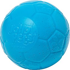 Jolly Pets Stuffing-Free Soccer Ball Dog Toy, Ocean Blue, 4-in