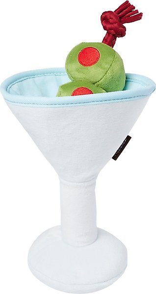 Show full view: P.L.A.Y. Pet Lifestyle and You Happy Hour Martini Squeaky Plush Dog Toy, Small slide 1 of 5