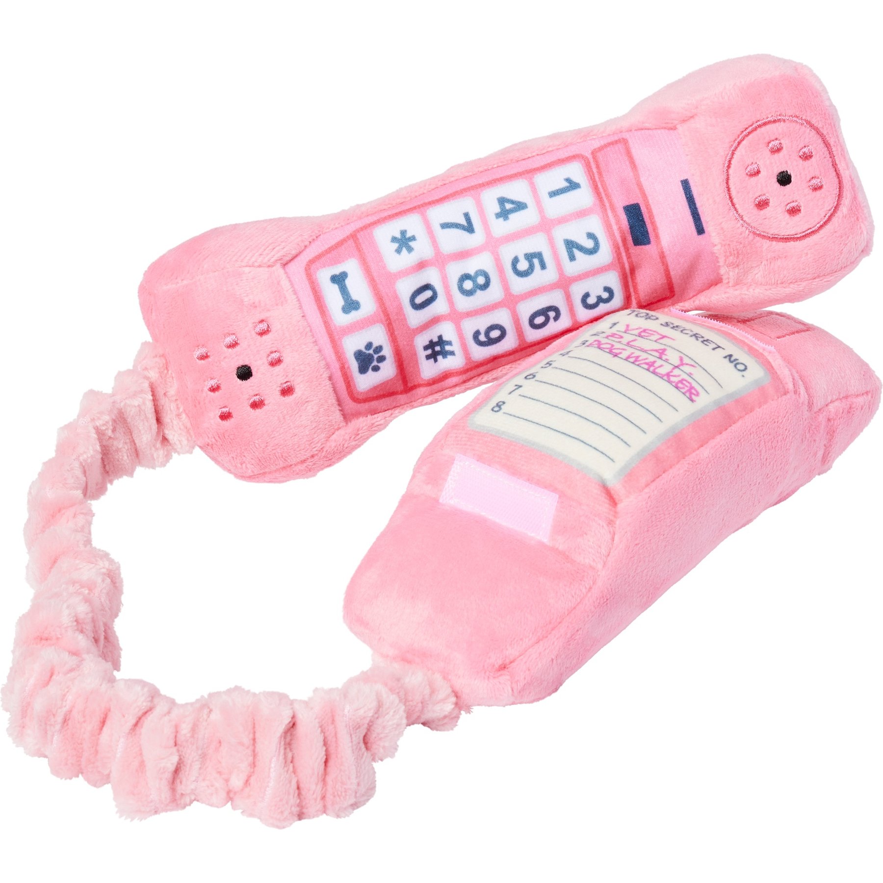 P.L.A.Y. Pet Lifestyle and You 80s Classic Corded Phone Squeaky Plush Dog Toy, Small