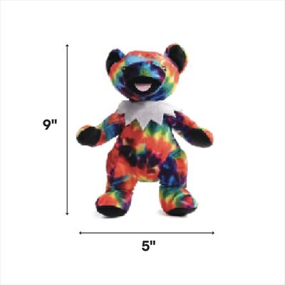 Show full view: fabdog Grateful Dead Tie Dye Dancing Bear Squeaky Plush Dog Toy, Small slide 2 of 3