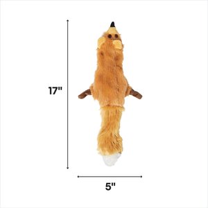 Ethical Pet Skinneeez Forest Series Fox Stuffing-Free Squeaky Plush Dog Toy, 14-in