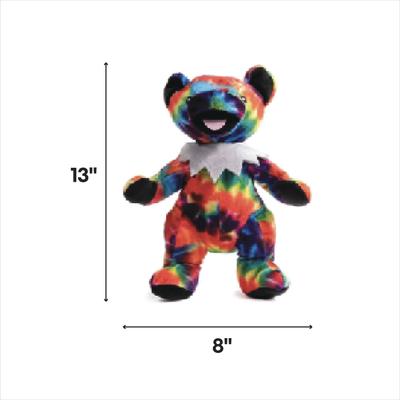 Show full view: fabdog Grateful Dead Tie Dye Dancing Bear Squeaky Plush Dog Toy, Large slide 2 of 3