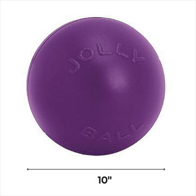 Show full view: Jolly Pets 10" Push-n-Play Ball Dog Toy, Purple slide 3 of 6
