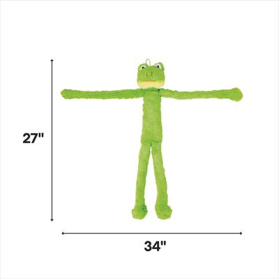 Show full view: Multipet Swingin Slevins Squeaky Plush Dog Toy, Frog slide 2 of 5