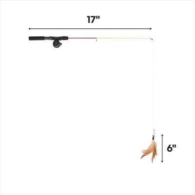 Show full view: Ethical Pet Fishing Rod & Reel Kitty Teaser Cat Toy, Color Varies slide 2 of 6