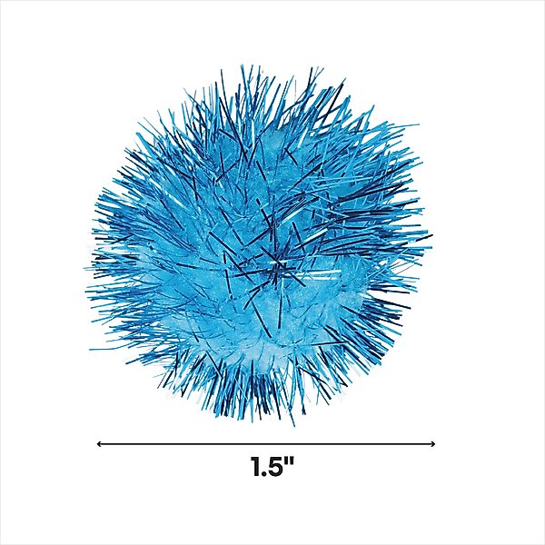 Show full view: Turbo Glitter Pom Pom Ball Cat Toy, 4 count slide 2 of 5