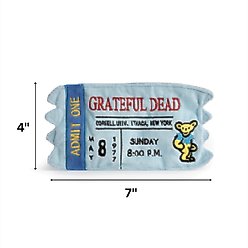 fabdog Grateful Dead Admission Ticket Squeaky Stuffing-Free Plush Dog Toy slide 2 of 2