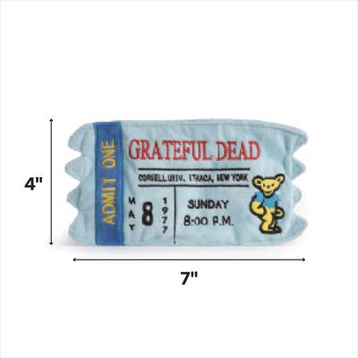 Show full view: fabdog Grateful Dead Admission Ticket Squeaky Stuffing-Free Plush Dog Toy slide 3 of 4