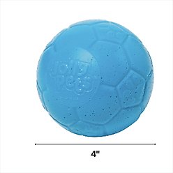 Jolly Pets Stuffing-Free Soccer Ball Dog Toy, Ocean Blue, 4-in slide 2 of 3
