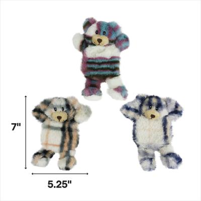 Show full view: Multipet Minipet Berman Bears Squeaky Plush Dog Toy, Color Varies, 7-in, 1 count slide 2 of 3