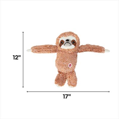 Show full view: Ethical Pet Fun Sloth Squeaky Plush Dog Toy, Color Varies, 13-in slide 3 of 6