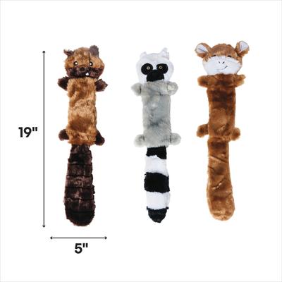 Show full view: ZippyPaws Skinny Peltz Chipmunk, Lemur, Monkey Plush Dog Toy, 3 count slide 3 of 5