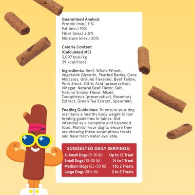 Show full view: BARK Beefy Meat Hunks Beef Recipe Soft & Chewy Dog Treats, 24-oz bag slide 3 of 9