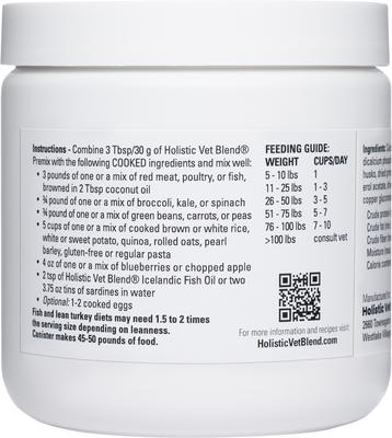 Show full view: Holistic Vet Blend Canine Regular Premix Powder Nutritional Supplement for Dogs, 8.47-oz jar slide 4 of 7